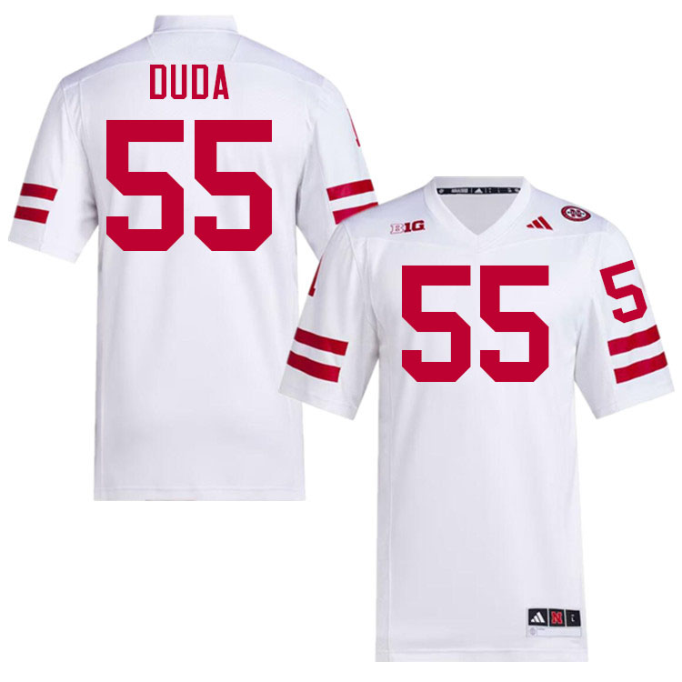 Nebraska Cornhuskers #55 Ethan Duda College Football Jerseys Stitched-White Nebraska Cornhuskers #55 Ethan Duda College Football Jerseys Stitched-White